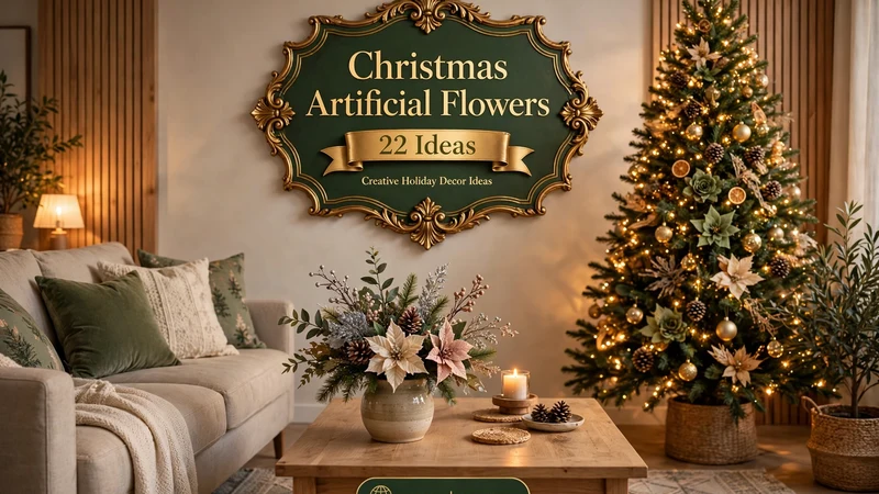 Christmas Artificial Flowers - 22 Creative Holiday Decor Ideas